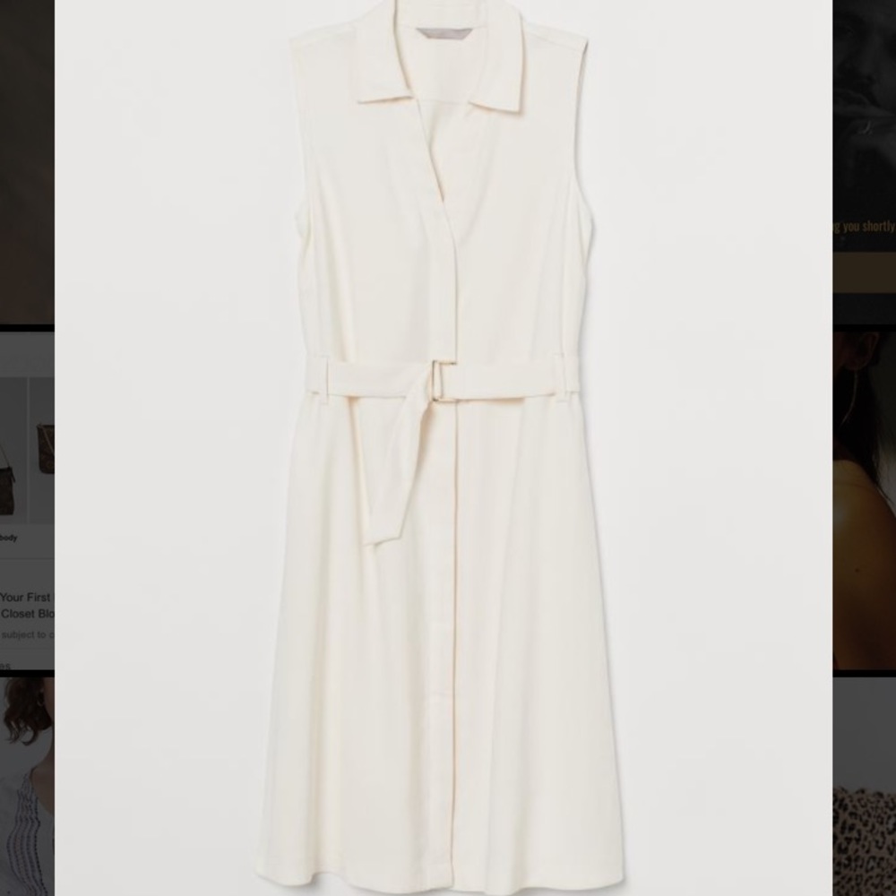 Cream belted dress